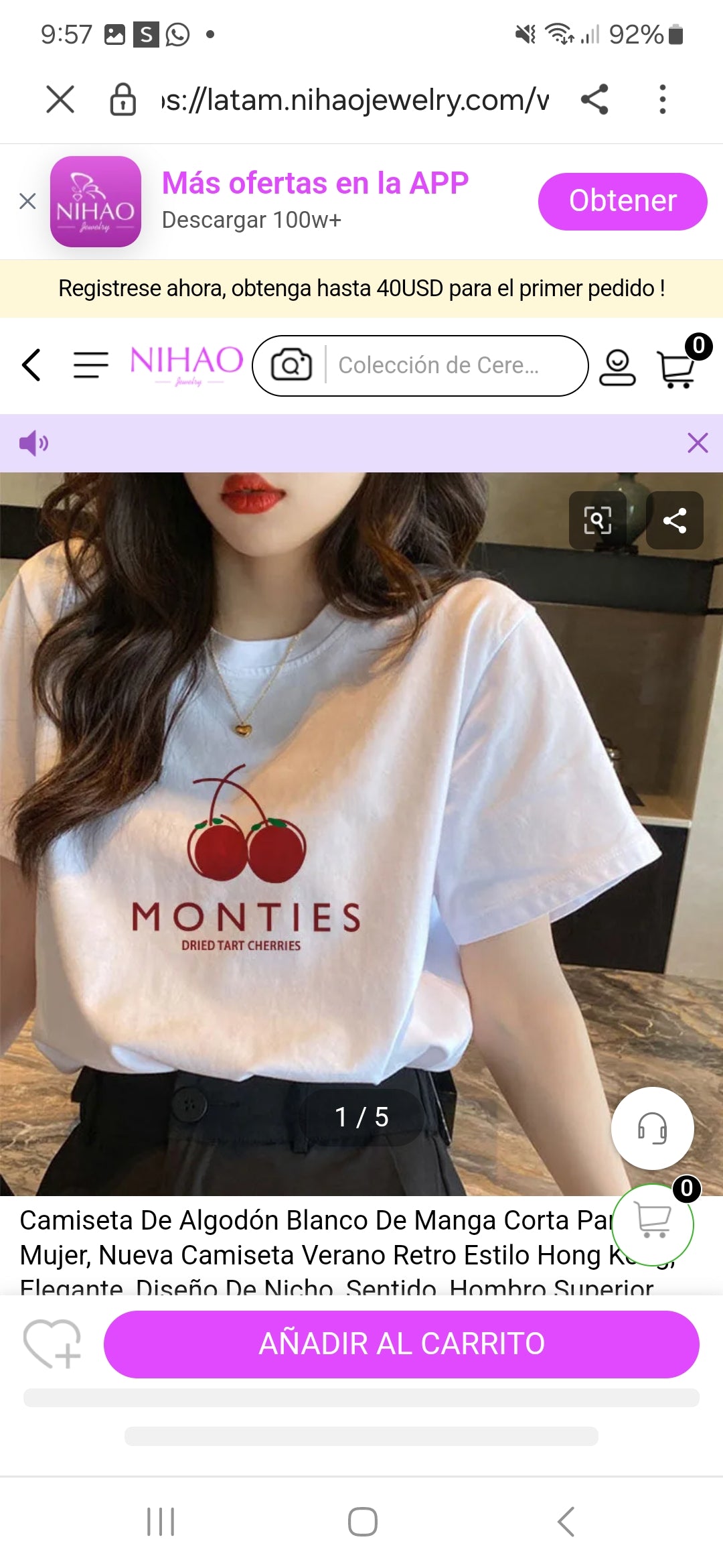Camiseta cherry